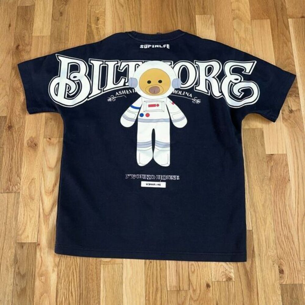 Authentic Astronaut Teddy Bear Tee Black Size